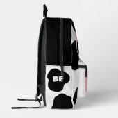 Gepersonaliseerde zwart-wit Schattigee Koe Bedrukte Rugzak (Links)