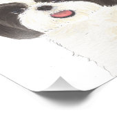 Gepersonaliseerde zwart-wit Shih Tzu Art Foto Afdruk (Hoek)