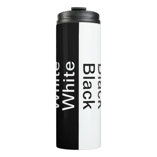 Gepersonaliseerde zwart-wit thermische tumbler thermosbeker (Voorkant)