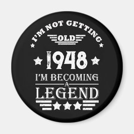 Gepersonaliseerde zwart-wit vintage 75ste verjaard magneet