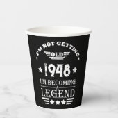 Gepersonaliseerde zwart-wit vintage 75ste verjaard papieren bekers (Voorkant)