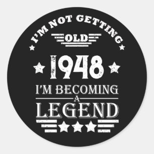 Gepersonaliseerde zwart-wit vintage 75ste verjaard ronde sticker