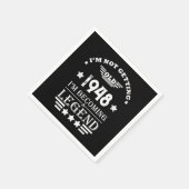 Gepersonaliseerde zwart-wit vintage 75ste verjaard servet (Hoek)