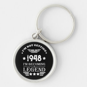 Gepersonaliseerde zwart-wit vintage 75ste verjaard sleutelhanger