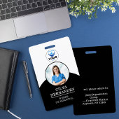 Gepersonaliseerde zwart-wit werknemer Foto-ID Badge