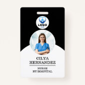 Gepersonaliseerde zwart-wit werknemer Foto-ID Badge (Voorkant)