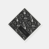 Gepersonaliseerde zwart-witinstrumenten 2 servet (Hoek)