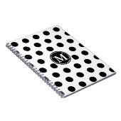 Gepersonaliseerde zwart-witpoka-punten notitieboek (Rechterzijde)