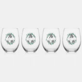 Gepersonaliseerde zwart-witte Buffalo Plaid (A) Wijnglas Zonder Voet (Voorkant)