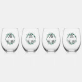 Gepersonaliseerde zwart-witte Buffalo Plaid (A) Wijnglas Zonder Voet (Achterkant)