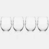 Gepersonaliseerde zwart-witte Buffalo Plaid (A) Wijnglas Zonder Voet (Links)