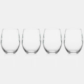 Gepersonaliseerde zwart-witte Buffalo Plaid (A) Wijnglas Zonder Voet (Rechts)