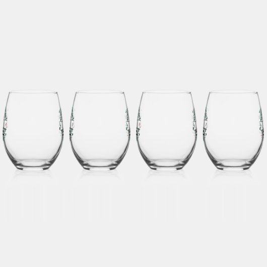 Gepersonaliseerde zwart-witte Buffalo Plaid (A) Wijnglas Zonder Voet (Rechts)