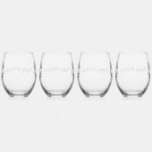 Gepersonaliseerde zwart-witte Buffalo Plaid (C) Wijnglas Zonder Voet (Rechts)