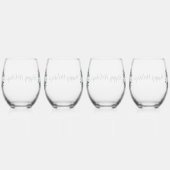 Gepersonaliseerde zwart-witte Buffalo Plaid (D) Wijnglas Zonder Voet (Rechts)