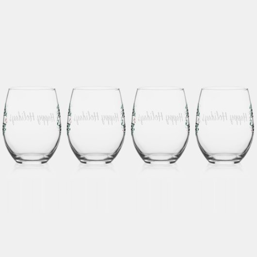 Gepersonaliseerde zwart-witte Buffalo Plaid (D) Wijnglas Zonder Voet (Rechts)