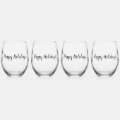 Gepersonaliseerde zwart-witte Buffalo Plaid (E) Wijnglas Zonder Voet (Links)