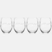 Gepersonaliseerde zwart-witte Buffalo Plaid (E) Wijnglas Zonder Voet (Rechts)