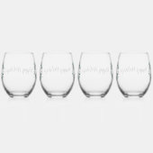 Gepersonaliseerde zwart-witte Buffalo Plaid (F) Wijnglas Zonder Voet (Rechts)