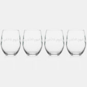 Gepersonaliseerde zwart-witte Buffalo Plaid (G) Wijnglas Zonder Voet (Rechts)