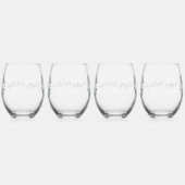 Gepersonaliseerde zwart-witte Buffalo Plaid (I) Wijnglas Zonder Voet (Rechts)