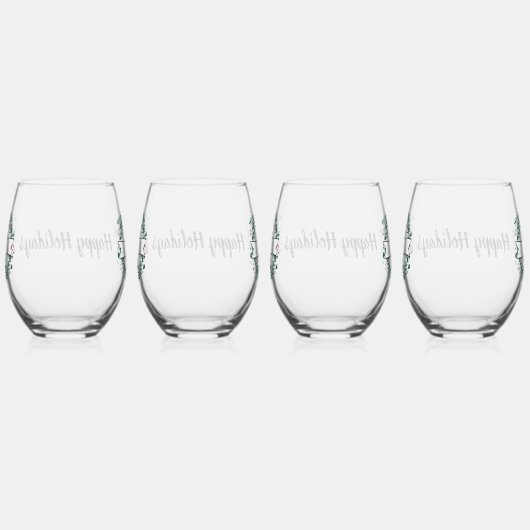 Gepersonaliseerde zwart-witte Buffalo Plaid (I) Wijnglas Zonder Voet (Rechts)