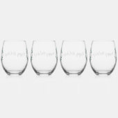 Gepersonaliseerde zwart-witte Buffalo Plaid (L) Wijnglas Zonder Voet (Rechts)