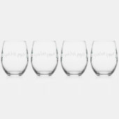 Gepersonaliseerde zwart-witte Buffalo Plaid (M) Wijnglas Zonder Voet (Rechts)