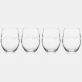 Gepersonaliseerde zwart-witte Buffalo Plaid (O) Wijnglas Zonder Voet (Rechts)