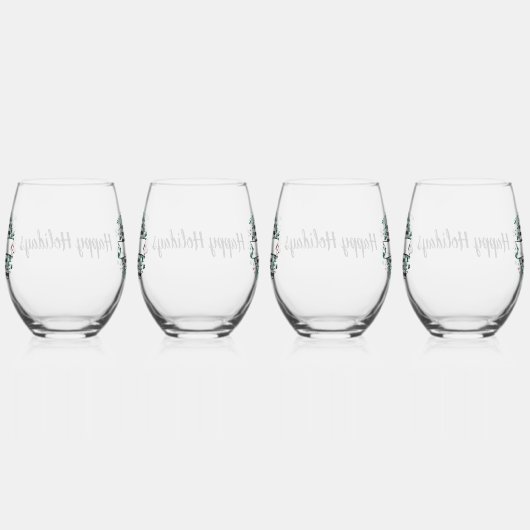 Gepersonaliseerde zwart-witte Buffalo Plaid (Q) Wijnglas Zonder Voet (Rechts)