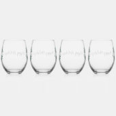 Gepersonaliseerde zwart-witte Buffalo Plaid (S) Wijnglas Zonder Voet (Rechts)