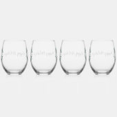 Gepersonaliseerde zwart-witte Buffalo Plaid (T) Wijnglas Zonder Voet (Rechts)