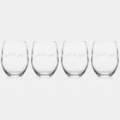 Gepersonaliseerde zwart-witte Buffalo Plaid (X) Wijnglas Zonder Voet (Rechts)