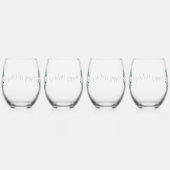 Gepersonaliseerde zwart-witte Buffalo Plaid (Y) Wijnglas Zonder Voet (Rechts)