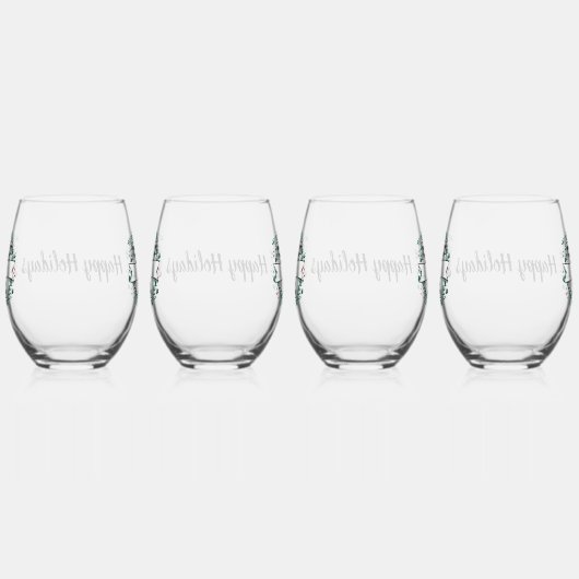 Gepersonaliseerde zwart-witte Buffalo Plaid (Y) Wijnglas Zonder Voet (Rechts)