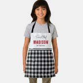 Gepersonaliseerde zwart-witte buffel Plaid Kinder Schort (Insitu)