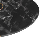 Gepersonaliseerde zwart witte faux marmeren snijpl snijplank (Hoek)