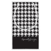 Gepersonaliseerde zwart-witte houndstooth klein cadeauzakje (Achterkant)