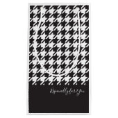 Gepersonaliseerde zwart-witte houndstooth klein cadeauzakje (Voorkant)