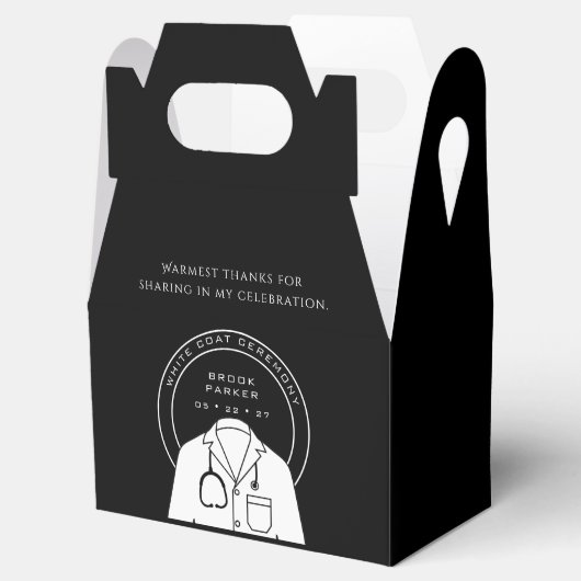 Gepersonaliseerde zwart witte jas ceremonie dank u bedankdoosjes (Geopend)