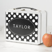 Gepersonaliseerde Zwart-witte Lunchbox van de Stip (In situ)