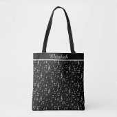 Gepersonaliseerde zwart-witte musical tote bag (Voorkant)