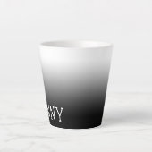 Gepersonaliseerde zwart-witte ombre latte mok (Voorkant)