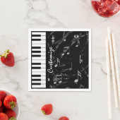 Gepersonaliseerde zwart-witte piano-muziek Napkins Servetten (Insitu)