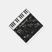 Gepersonaliseerde zwart-witte piano-muziek Napkins Servetten (Hoek)