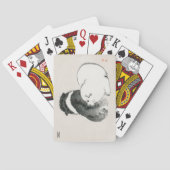 Gepersonaliseerde zwart-witte puppies Kōno Bairei Pokerkaarten (Achterkant)