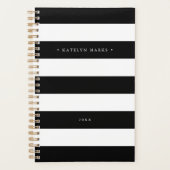 Gepersonaliseerde zwart-witte streep planner (Voorkant)