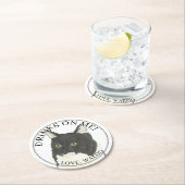 Gepersonaliseerde zwart-witte Tuxedo Ragamuffin Ca Ronde Kartonnen Onderzetter (Insitu)