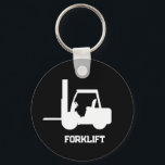 Gepersonaliseerde zwart-witte vorkheftruck sleutelhanger<br><div class="desc">Gepersonaliseerde zwart-witte vorkheftruck sleutelhanger</div>