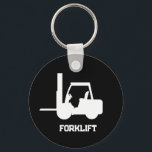 Gepersonaliseerde zwart-witte vorkheftruck sleutelhanger<br><div class="desc">Gepersonaliseerde zwart-witte vorkheftruck sleutelhanger</div>